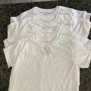 Kids size small hanes white t shirts, bundle of 4